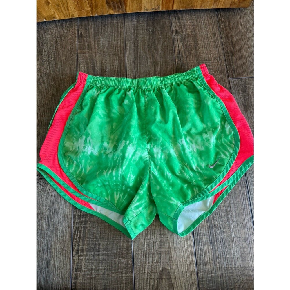 Women’s Nike Dri-Fit Tempo Running Shorts Sz. Small Bright Green & Neon Orange